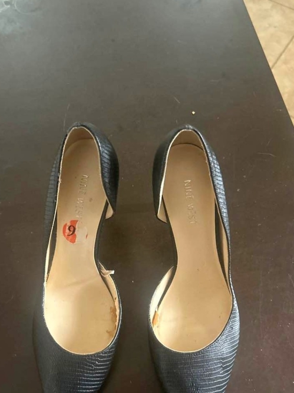 Nine West Black D'Orsay Flats with Textured Upper
